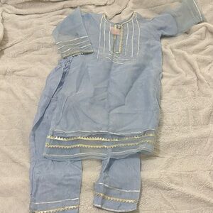 Pakistani / Indian 2 Piece Light Blue Traditional Shalwar Kameez
